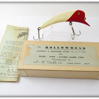 Vintage R-K Tackle Red & White Hollowhead Lure In Box W & R