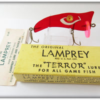 Vintage Lamprey Transparent Red Terror Lure In Box