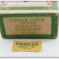 Creek Chub Rainbow Fire Jointed Snook Pikie In Box 5531