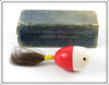 American Bait Co Red White Head Shimmy Witch Lure In Box