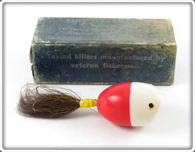 American Bait Co Red White Head Shimmy Witch Lure In Box