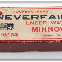 Pflueger Four Brothers All White Neverfail Minnow Empty Lure Box 3180