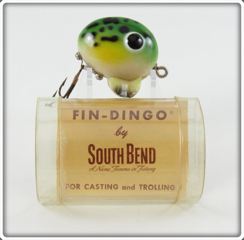 Vintage South Bend Frog Spot Fin Dingo Lure In Tube 1965 FR