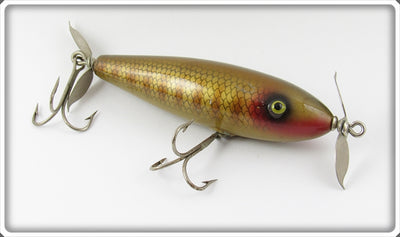 Vintage Paw Paw Gold Scale Surface Minnow Lure 3207