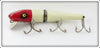 Vintage Paw Paw Red & White Jointed Dreadnought Lure 5104J 