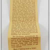 South Bend Red & White Fin Dingo In Tube 1965 RW