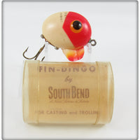 Vintage South Bend Red & White Fin Dingo Lure In Tube 1965 RW