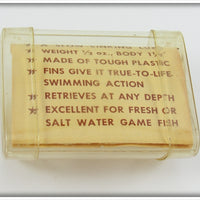 South Bend Red & White Fin Dingo In Tube 1965 RW