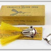 Vintage Charles Schlipp Yellow Charley's Silver Frog In Box 