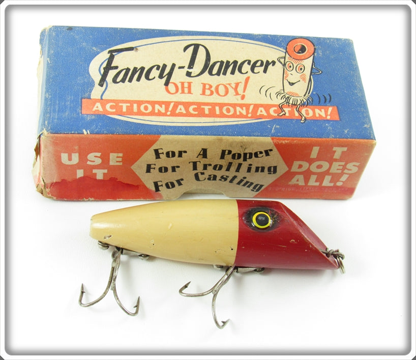 Jack Carnes Lures Red & White Fancy Dancer Lure In Box 