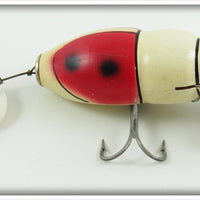 Vintage Creek Chub White & Red Midget Beetle Lure 6052