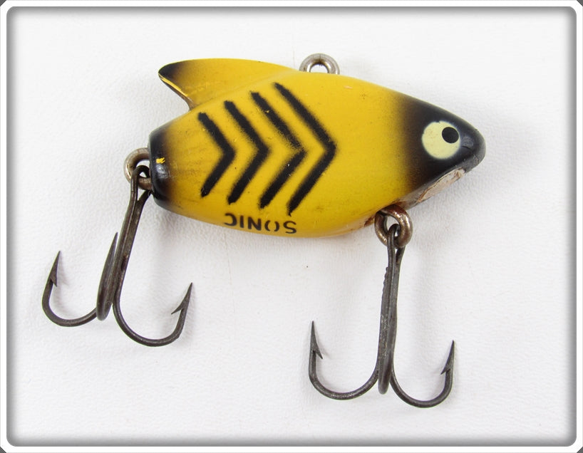 Vintage Heddon Yellow Black Arrows Sonic Lure 385 YBX