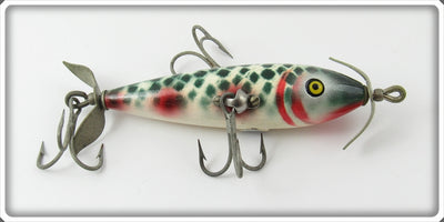 Pflueger Argyle Green Cracked Back Three Hook Neverfail Minnow 3185