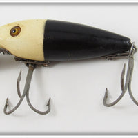 Vintage Heddon Black White Head 110 River Runt Lure 119BWH