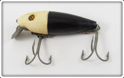Vintage Heddon Black White Head 110 River Runt Lure 119BWH