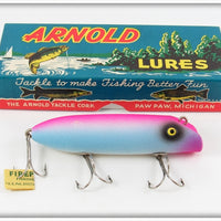 Arnold Tackle Corp Pink & Blue Fireplug Bass Oreno Lure In Box 525 F