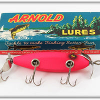 Arnold Tackle Corp Fluorescent Red Fireplug Wounded Minnow Lure
