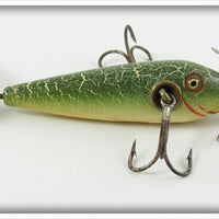 Heddon Green Crackleback Fancy Back High Forehead 100 Minnow 