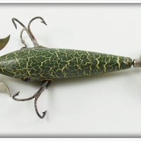 Heddon Green Crackleback Fancy Back High Forehead 100 Minnow