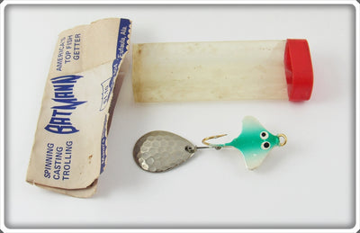 Vintage Mann's White Green Back BatMann Lure In Tube WGBM3 