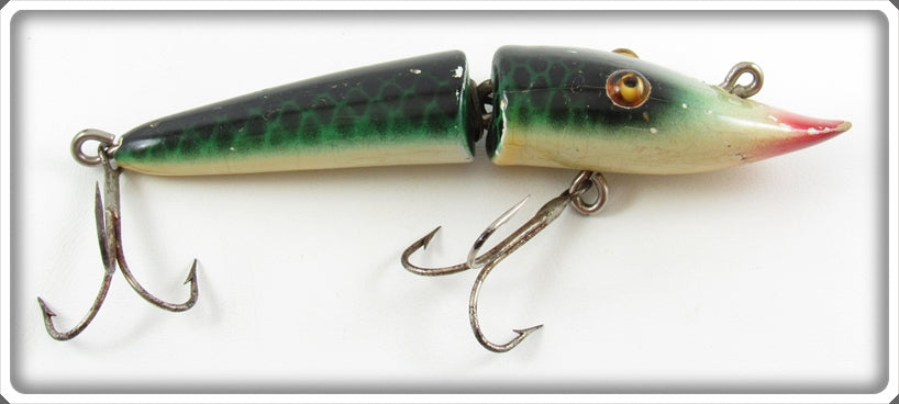 Vintage Moonlight Green Scale Jointed Pikaroon Lure For Sale | Tough Lures