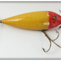 Vintage Heddon Red Head White 300 Surface Minnow Lure 302 