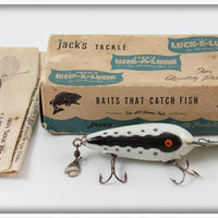 Jack's Tackle Mfg Co White Black Shadow Line & Dots Jac Diver In Box
