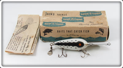 Jack's Tackle Mfg Co White Black Shadow Line & Dots Jac Diver In Box