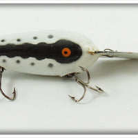 Jack's Tackle Mfg Co White Black Shadow Line & Dots Jac Diver In Box