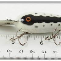 Jack's Tackle Mfg Co White Black Shadow Line & Dots Jac Diver In Box