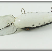 Jack's Tackle Mfg Co White Black Shadow Line & Dots Jac Diver In Box