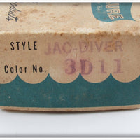 Jack's Tackle Mfg Co White Black Shadow Line & Dots Jac Diver In Box
