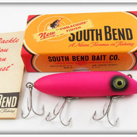 Vintage South Bend Neon Red Bass Oreno Lure In Box G973 NR