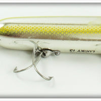 Vintage Heddon Nickel Plate Yellow Lucky 13 Lure 2500 NPY