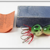Vintage Bud Stewart Green Frog Pad Hopper Lure In Box 
