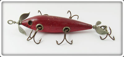 Vintage Heddon Blended Red 150 Five Hook Minnow Lure 154