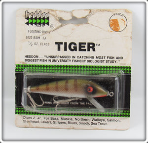 Vintage Heddon Smallmouth Bass Tiger Lure On Card 1020 BSM 