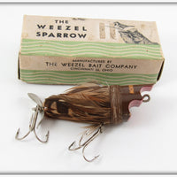 Vintage The Weezel Bait Co Brown Weezel Sparrow Lure In Box 