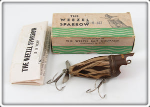 Vintage The Weezel Bait Co Brown Weezel Sparrow Lure In Box
