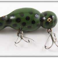 Vintage Proven Bait Co Green Black Spotted Wigglweed Lure