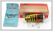 Vintage Ross Bait Mfg Co Yellow Black Ribs Dipper Lure In Box