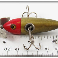 South Bend Gold Finish Red Head Midget Underwater Minnow 901 G