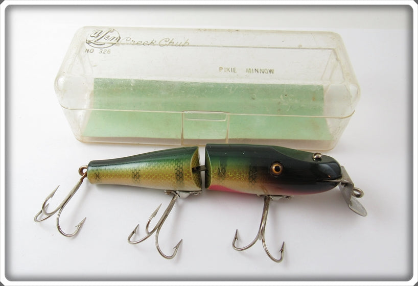 Vintage AL&W Creek Chub Perch Jointed Pikie Lure In Box