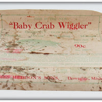 Heddon Crab Finish Baby Crab Wiggler In Box With Paperwork 1909C