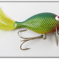 Vintage Bill Crowder Bait Co Green Scale Plastered Minnow Lure