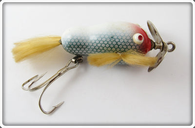 Vintage Bill Crowder Bait Co Silver Scale White Back Little Jerk Lure