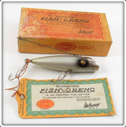 Vintage South Bend Silver Fish Oreno Lure In Pike Scale Box 
