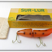 Vintage Sur-Lur Corp Orange Black Spot Ripple Lure In Box