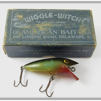 Vintage American Bait Co Gold Scale Wiggle Witch Lure In Box