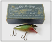 Vintage American Bait Co Gold Scale Wiggle Witch Lure In Box